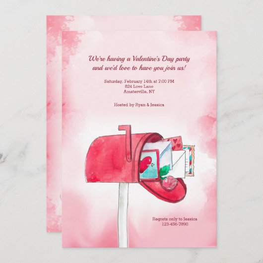 Verzend een uitnodiging vol liefde (Voorkant / Achterkant)