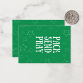 Verzend Gebed Verpakte Notitiekaart Notitiekaartje (Voorkant / Achterkant in situ)