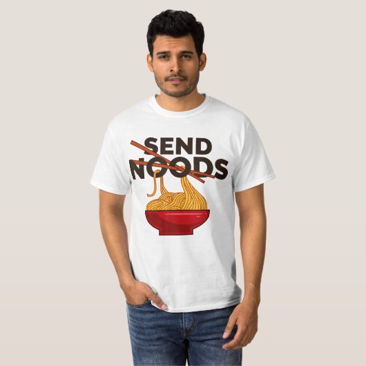 Verzend Noods Funny Ramen Noodle T-shirt (Voorkant volledig)