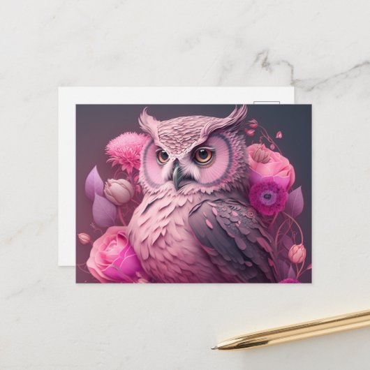 Verzend Speciale Groeten met Owl Briefkaarten (Voorkant / Achterkant in situ)