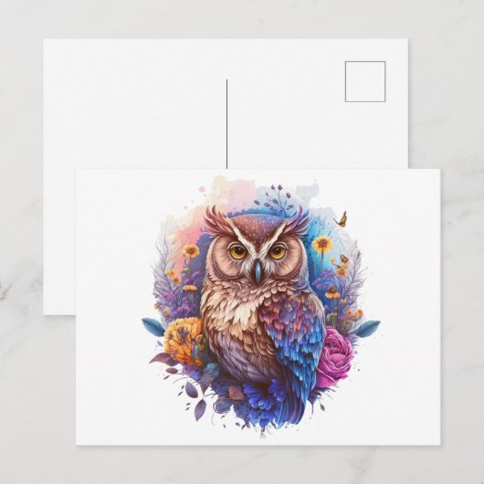 Verzend Speciale Groeten met Owl Briefkaarten (Voorkant / Achterkant)