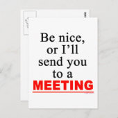 Verzend u naar een vergadering Sarcastic Office Hu Briefkaart (Voorkant / Achterkant)