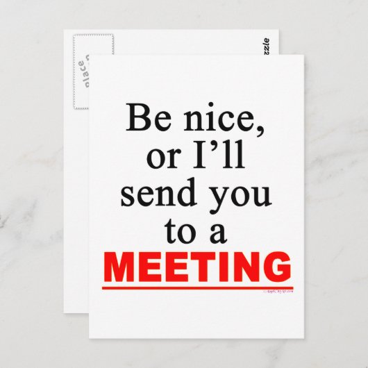 Verzend u naar een vergadering Sarcastic Office Hu Briefkaart (Voorkant / Achterkant)