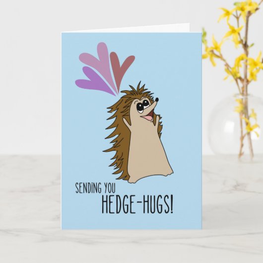 Verzend uw egel-knuffelkaart kaart (Gele Bloem)