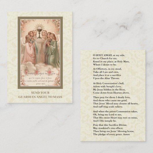Verzend Uw Guardian Angel naar Mass Heilige Kaart (Voorkant / Achterkant)