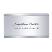 Verzendadres Elegant Script Silver Sjabloon Etiket (Voorkant)