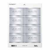 Verzendadres Elegant Script Silver Sjabloon Etiket (Full Sheet)