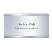 Verzendadres Elegant Script Silver Sjabloon Etiket (Voorkant)