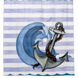Verzendanker met Waves Shower Curtain Douchegordijn