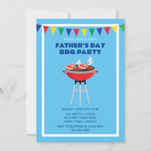 VERZENDBARE VADERDAG BBQ FEESTJE KAART (Voorkant)