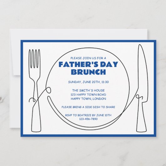 VERZENDBARE VADERDAG BRUNCHPARTY KAART (Voorkant)