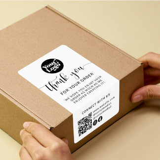 Verzendcode Logo QR Package White Box Seal Label