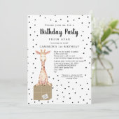 Verzenddoos voor Giraffe Birthday Party van veraf Kaart (Staand voorkant)
