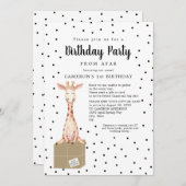 Verzenddoos voor Giraffe Birthday Party van veraf Kaart (Voorkant / Achterkant)