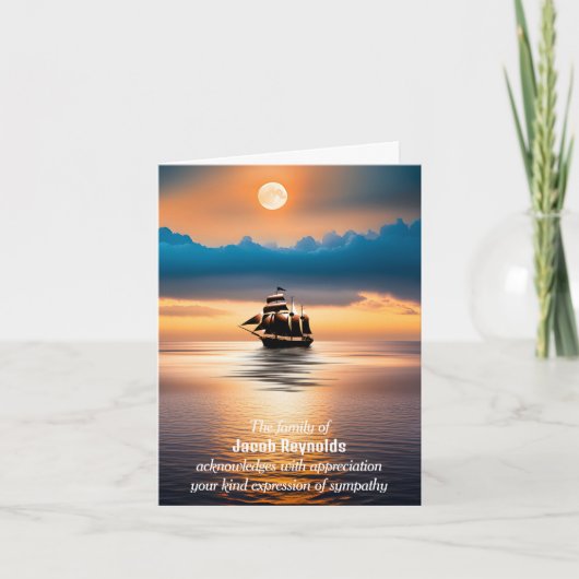 Verzenden bij Zee voor Bedankt Sympathie Kaart (Voorkant)