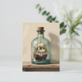 Verzenden in een fles | Contact houden Briefkaart (Staand voorkant)