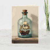 Verzenden in een fles | Gelukkige verjaardag papa Kaart (Voorkant)