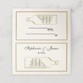 Verzenden in een fles Goud - Ivory BG Escort Kaart Plaatskaartje (Buitenkant ongevouwen)