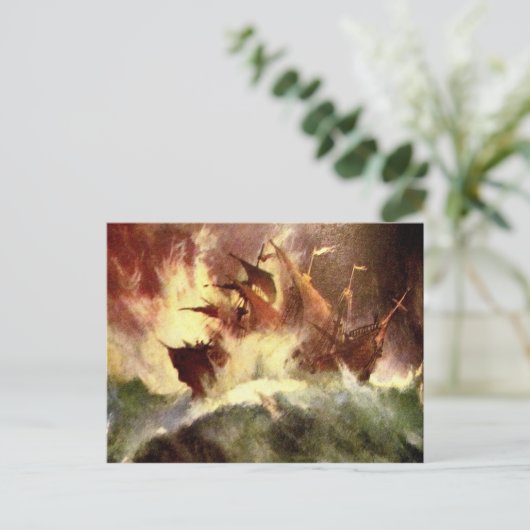 Verzenden in een storm briefkaart (Staand voorkant)