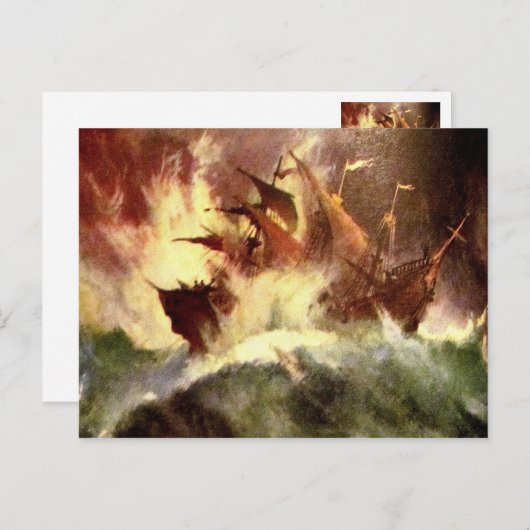 Verzenden in een storm briefkaart (Voorkant / Achterkant)