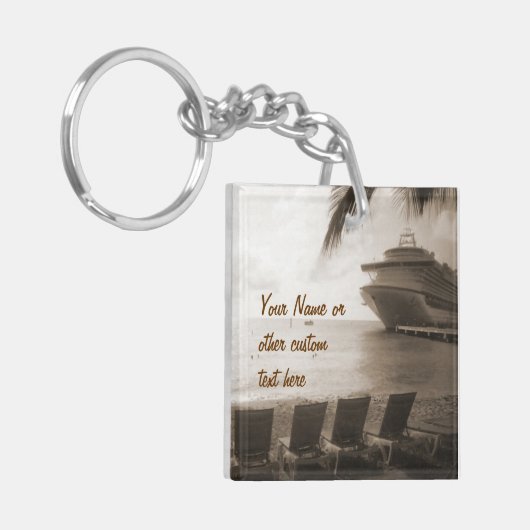 Verzenden in Sepia Custom Sleutelhanger (Voorkant Links)