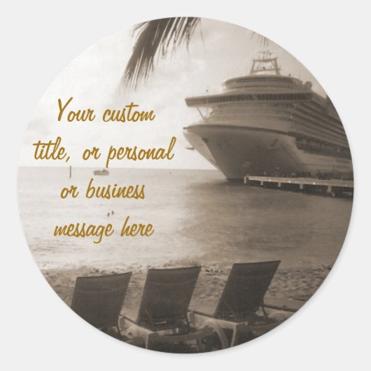 Verzenden in Sepia Custom Sticker (Voorkant)