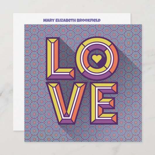 Verzenden Liefde Note Kaart in Periwinkle Notitiekaartje (Voorkant / Achterkant)