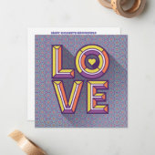 Verzenden Liefde Note Kaart in Periwinkle Notitiekaartje (Voorkant / Achterkant in situ)