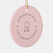 Verzenden Liefde Sociale Afstand Roze Schattige Ka Keramisch Ornament (Rechts)