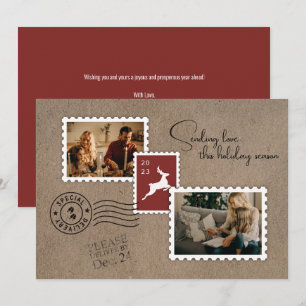 Verzenden Liefde Twee Foto Feestdagenkaart