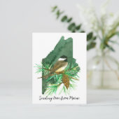 Verzenden Love Maine Chickadee Pinecone Tassel Briefkaart (Staand voorkant)