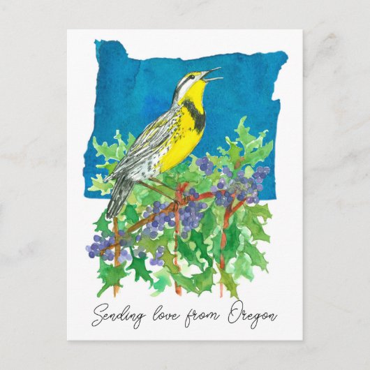 Verzenden Love Oregon Meadowlark Grape Plant Briefkaart (Voorkant)