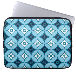 Verzenden met ventilatormotif, blauw en wit laptop sleeve