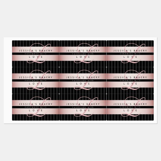 (Verzenden naar papa) | Faux Roos Goud w/Zwart & G Labels (Vel)