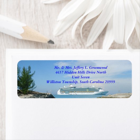 Verzenden op CocoCay retouradreslabels Etiket (Insitu)