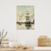 Verzenden op de Touque - Eugène Boudin Fine Art Poster (Keuken)