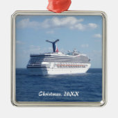 Verzenden op Zee Dated Photo Metalen Ornament (Voorkant)