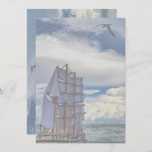 Verzenden op Zee - Lager opaciteitsniveau Kaart (Voorkant / Achterkant)