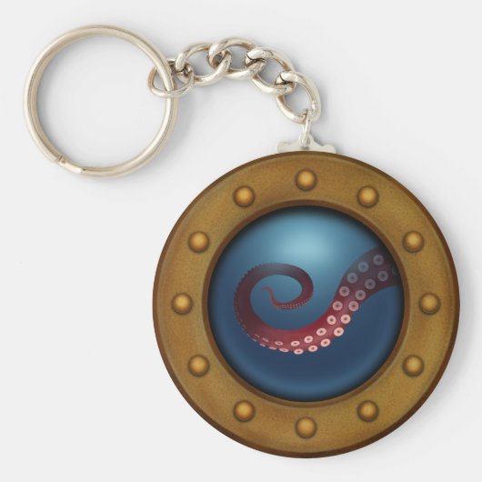 Verzenden Porthole Deep Zee Explorer Octopus Steam Sleutelhanger (Voorkant)