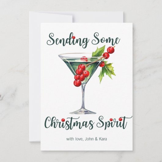 Verzenden van kerst Geest met Cranberries Kaart (Voorkant)