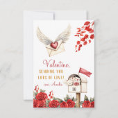 Verzenden van Liefde Gevleugelde Envelop en Rozen Notitiekaartje (Voorkant)