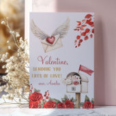 Verzenden van Liefde Gevleugelde Envelop en Rozen Notitiekaartje
