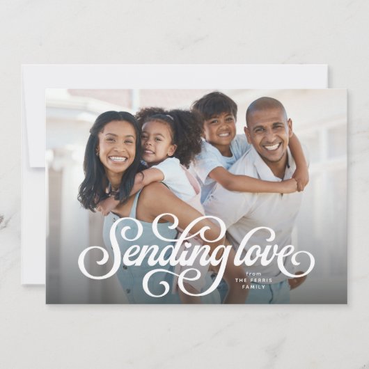 Verzenden van liefde schattige een foto Valentijn Feestdagenkaart (Voorkant)