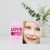 Verzenden van onze liefde aangepaste foto Valentij Feestdagenkaart (Staand voorkant)