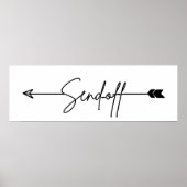 Verzenden van teken richting bruiloft bord poster (Voorkant)