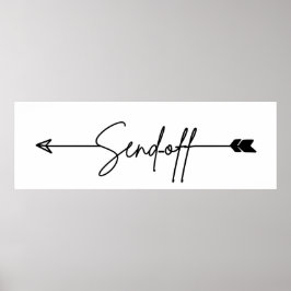 Verzenden van teken richting bruiloft bord poster