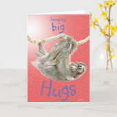 "Verzendend grote omhelzingen" Luiaard mum en Kaart (Gele Bloem)