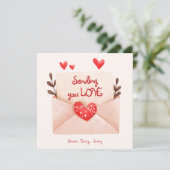 Verzendend u liefde Valentijnsdag Groet Kaart (Staand voorkant)