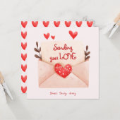 Verzendend u liefde Valentijnsdag Groet Kaart (Voorkant / Achterkant in situ)