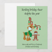 Verzendend vakantiemasker feestdagenkaart (Voorkant / Achterkant)